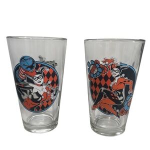 HARLEY QUINN GLASS CUPS DC COMICS BATMAN